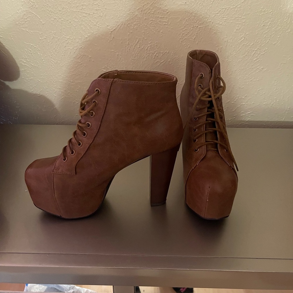 Brown Platform Booties - image 3